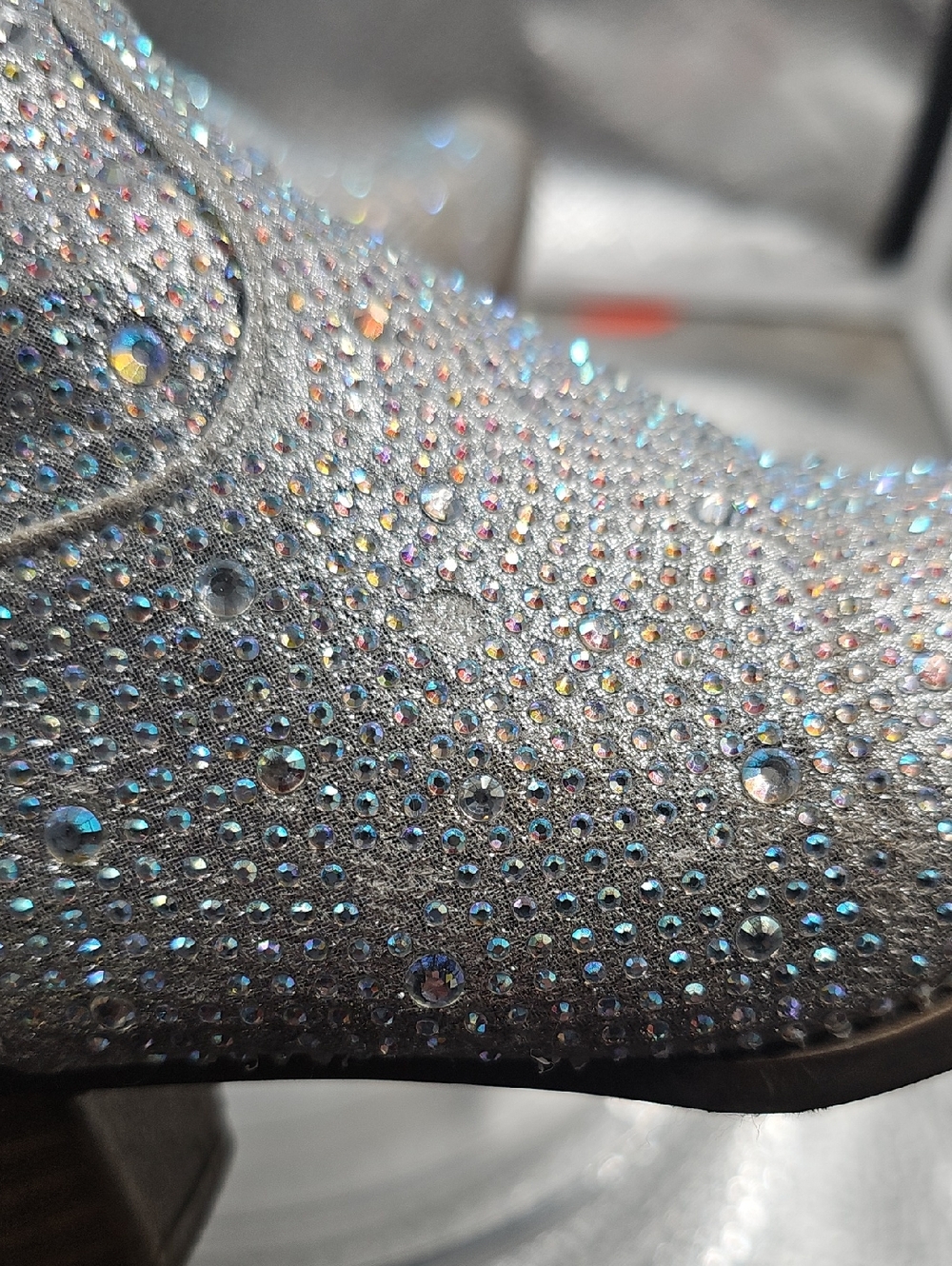 J Girls Silver Size 2 Rhinestone Glitzy Bling Western Boots - Picture 7 of 8